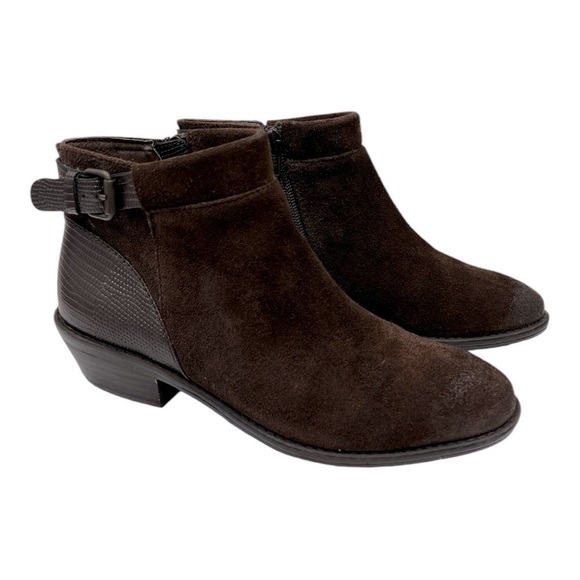 SOFFT ANKLE BOOTS VASANTI COFFEE SUEDE Zip Boots Brown size 6.5 M - Picture 3 of 11